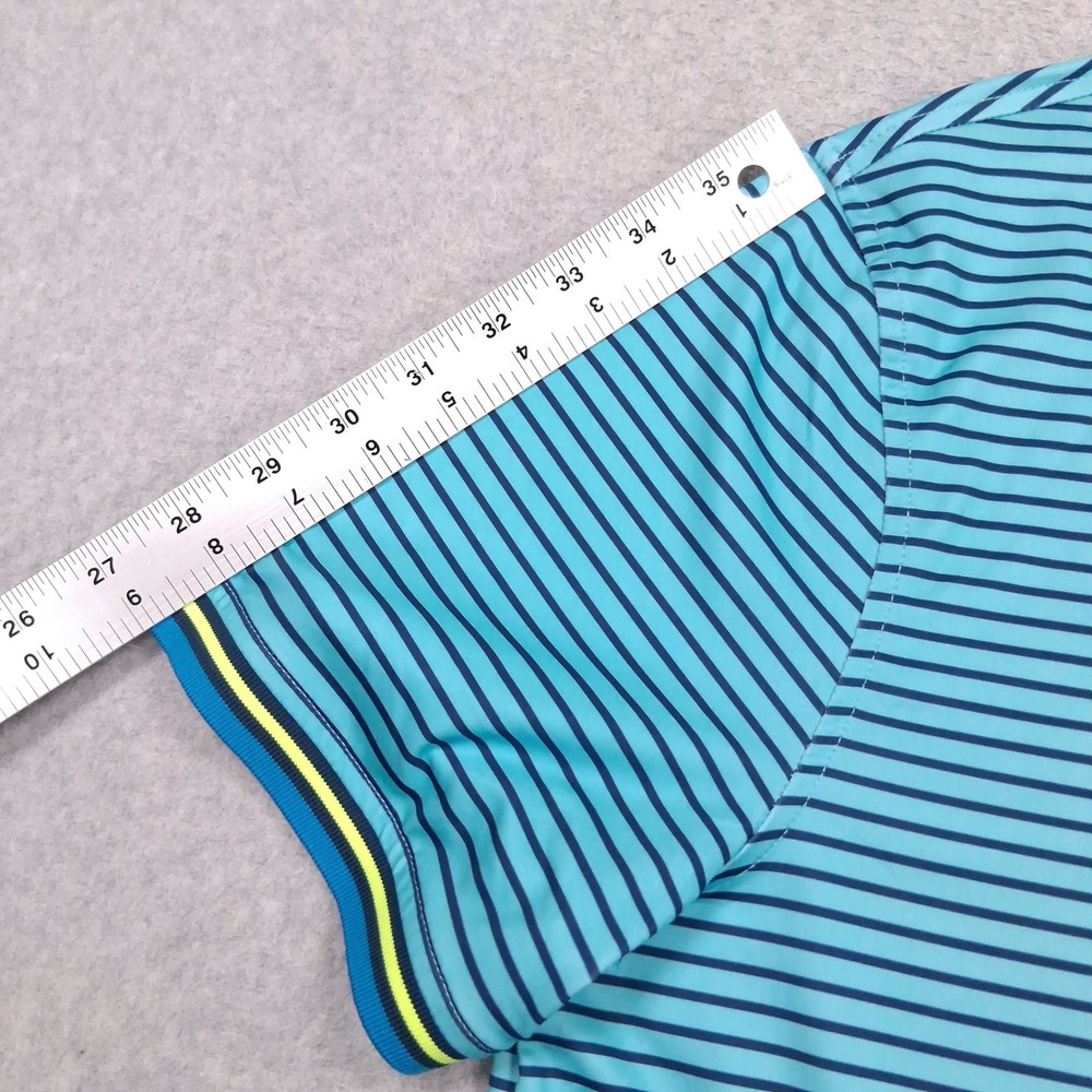 NEW $120 G/FORE Golf Polo Shirt Mens M Blue Sky Stripe Skull Tees 3D Tech Jersey - Picture 6 of 13